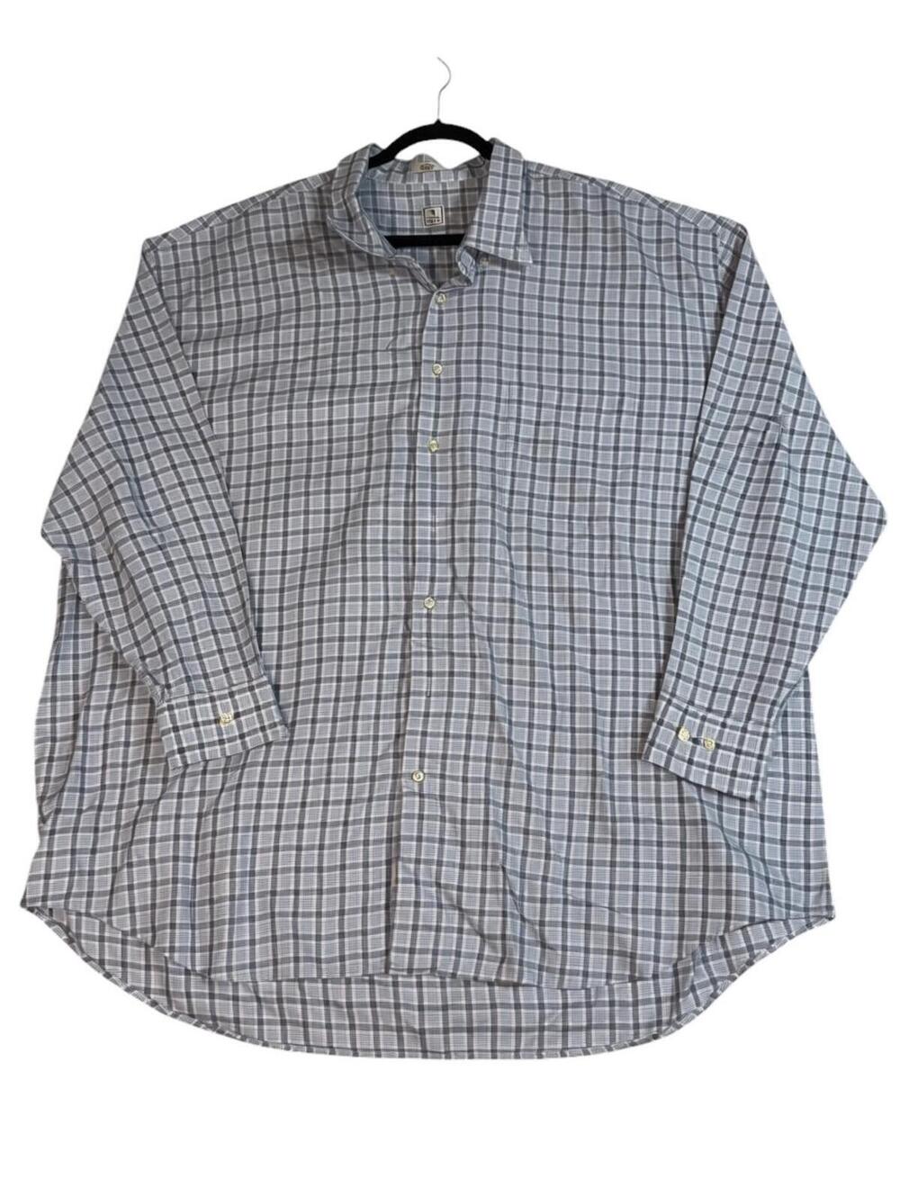 Peter Millar 4XL Cotton Button-Up Shirt in Blue Plaid